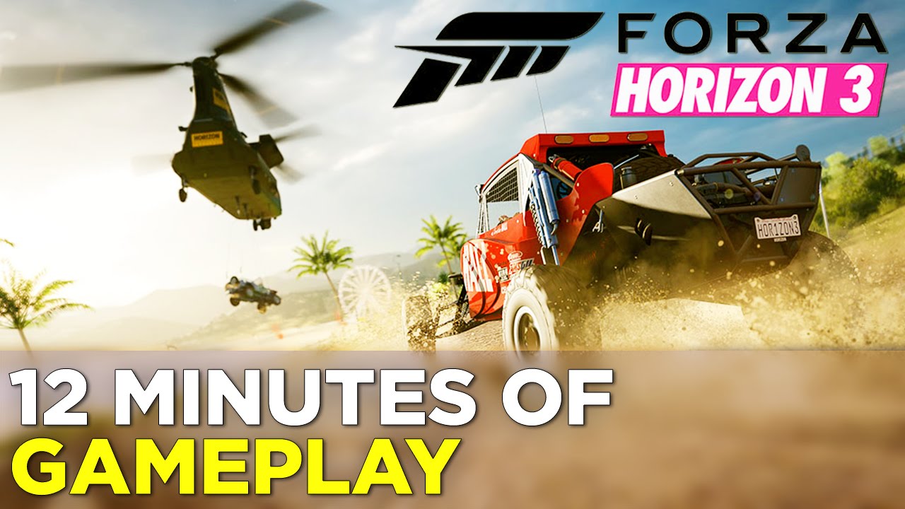 First 12 Minutes of FORZA HORIZON 3 Gameplay: Black Lamborghini, Helicopters, & Hot Air Balloons!