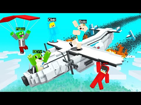 KTO OSTATNI SPADNIE Z SAMOLOTU WYGRYWA w Minecraft! (z Palion, Olek, Leon, Bolo)