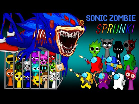 어몽어스 Among Us VS Shin Sonic Tapes Zombie – Locks Sprunki Box in a Cage! Peanut Animation Zombie