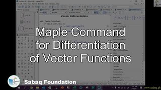 Maple Command for Differentiation of Vector Functions