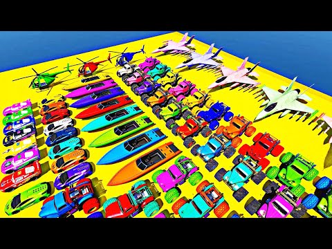 GTA V Spider-Man 2 🥽 New Epic Stunt Challenge With Super Racing Cars Motorcycles Helicopters & Boats