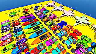 GTA V Spider-Man 2 🥽 New Epic Stunt Challenge With Super Racing Cars Motorcycles Helicopters & Boats
