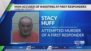 Man accused of holding family members at knifepoint, shooting at police in Harlan County