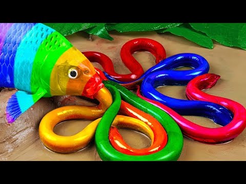 Awesome Catch Colorful Aquarium Fish In Small Pond, Galaxy Guppy, Seahorse, Koi, Pencil Fish, Turtle
