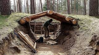 Man Builds a Hidden UNDERGROUND CABIN Deep in the Forest | Start to Finish by @lesnoy