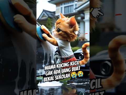 Mama kucing kecil gak ada uang buat bekal sekolah 😭#kucinglucu #kucingcomel #kucingai #animation