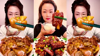 Chinese Pork Trotters Mukbang 🍚🍖 | ASMR Eating Show with Rice | SOSLU ÇİN YEMEKLERİ YEMEK