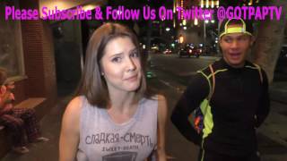 Amanda Cerny talks about how she broke her foot outside of Katsuya Restaurant in Hollywood