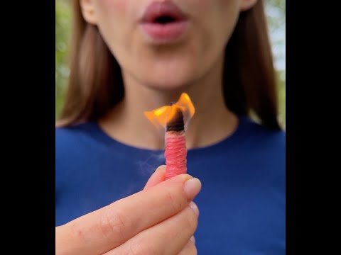She made matches that don't go out in bad weather! 👍🏼 #survival