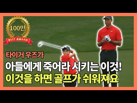 연습을 해도 골프 실력이 제자리면 이 연습을 꼭 해야합니다. 타이거 우즈가 아들에게 알려주는 골프 팁!