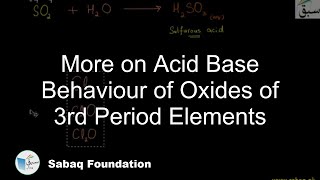 More on Acid Base Behaviour of Oxides of 3rd Period Elements