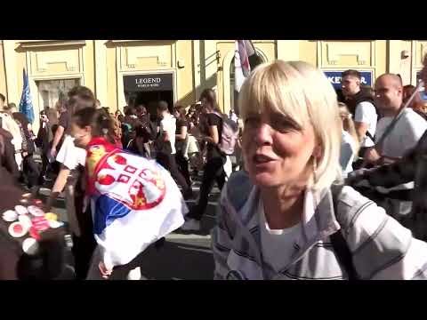 YouTube video thumbnail: Serbian Students Mark Anniversary of Deadly Station Collapse