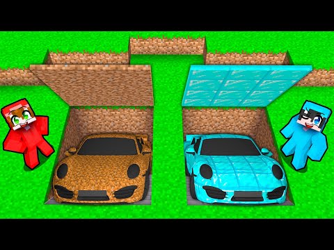 Garaje de Coche NOOB vs Garaje de DIAMANTE en Minecraft