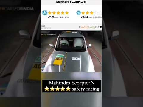 Mahindra Scorpio N Crash Test Rating 5 Star 🌟 | India's Safest Car | #crash #test  #scorpio #newcar