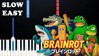 BRAINROT - ANIME OPENING (SLOW EASY PIANO TUTORIAL)