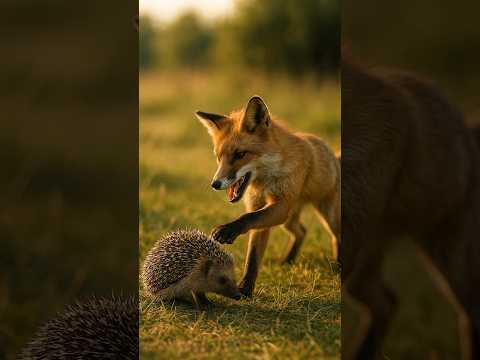 호기심 많은 여우, 고슴도치의 가시에 당하다.  Curious Fox vs Hedgehog’s Painful Defense
