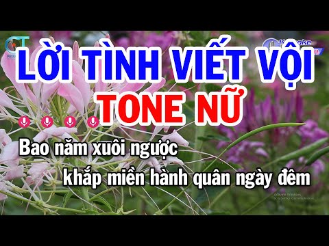 Karaoke Lời Tình Viết Vội Tone Nữ ( F#m ) Nhạc Sống Mới | Karaoke Đồng Sen