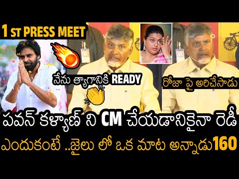 Chandra Babu Goosebumps Bumper Offer To Pawan Kalyan After Election Result In 1st Press Meet