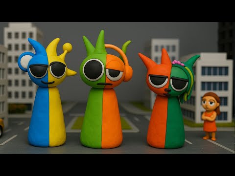 Making SPRUNKI OC MIX SMOOTHIE Oren x Lime, Raddy mix Vineria Toy Sculptures Timelapse
