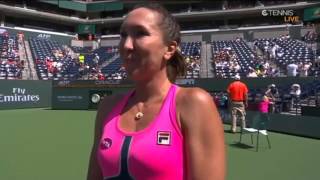 HD Lesia Tsurenko vs Jelena Jankovic Interview INDIAN WELLS 2015