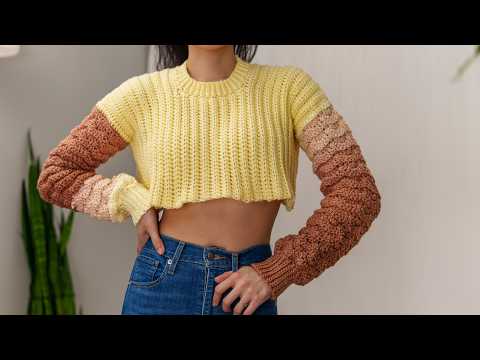 How to Crochet: Cozy Chevron Sleeved Sweater | Pattern & Tutorial DIY