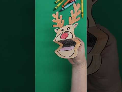 Paper Reindeer Puppet #shorts #christmascrafts #reindeer