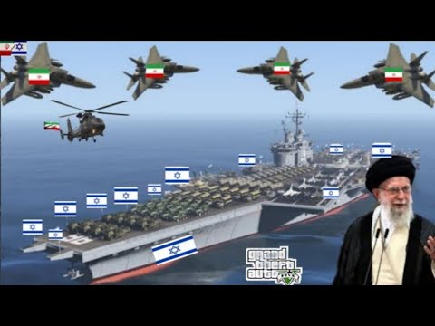 Israeli Military Secret Aircraft Carrier Badly Destroyed by Irani Fighter Jets Powerful Attack-GTA 5