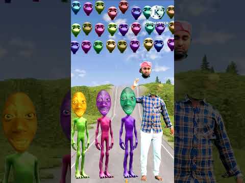 Defferent Domi to cosita green + red & purple alien - Correct head matching game Magic video #viral