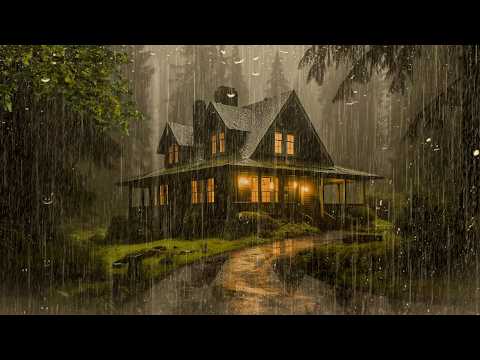 HEAVY RAIN on Roof for Deep Sleep & Insomnia Relief | Rain Sounds for Sleeping - for Relax, Study