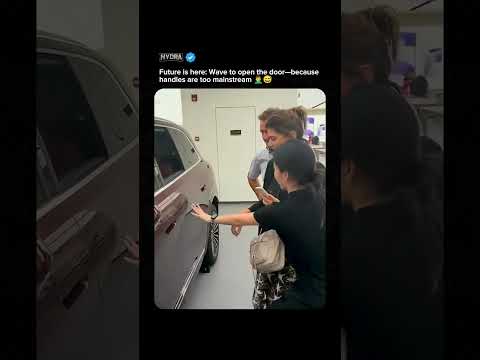 Future is here: Wave to open the door—because handles are too mainstream 🤦‍♂️ #funny #carmemes #cars