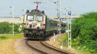 WAP7 Flying with 22471 Bikaner - Delhi SR on its First LHB Run