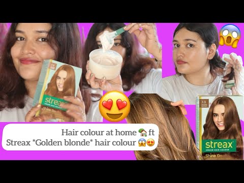 😱👩‍🦰I used Streax *Golden blonde* hair Colour👌|Hair color at home only @148rs😍 #streaxhaircolour