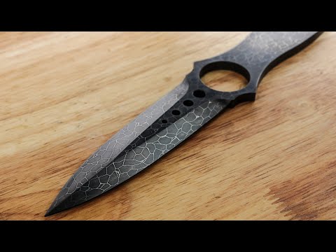 Making Nebula Damascus Skeleton knife from bearing steel ball