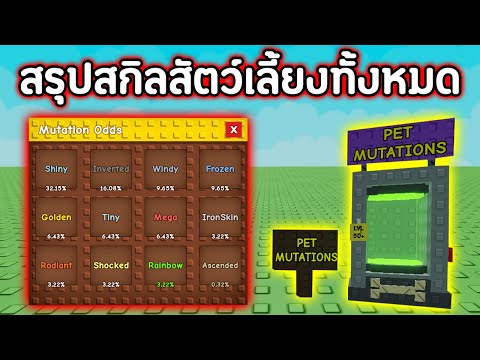 🦖อัพเดตสกิลสัตว์ใหม่!! รวมสรุปทุกสกิลของสัตว์เลี้ยง | Roblox Grow a Garden 