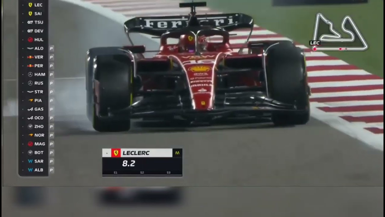 Video: Charles Leclerc debris brings out red flag in Q1 | 2023 Bahrain GP