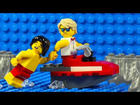 Lego City Beach Lifeguard Rescue Jet Ski Crash