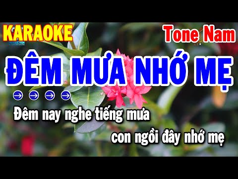 Karaoke Đêm Mưa Nhớ Mẹ Tone Nam Nhạc Sống Rumba Dễ Hát | Karaoke Thanh Hải