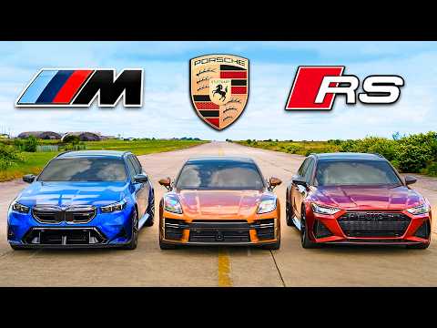 BMW M5 투어링 vs 파나메라 터보 vs RS6 퍼포먼스 - 드래그 레이스!