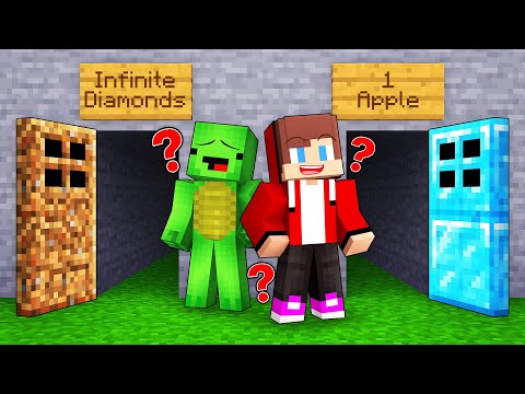 Which DOOR Will Mikey and JJ Choose in Minecraft? (Maizen)