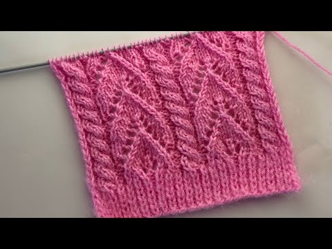 Beautiful leaf knitting design for ladies cardigans