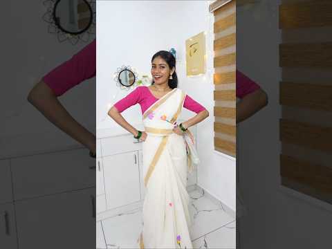 🔥🥹ഓണത്തിന് Easy ആയി സാരി ഉടുക്കാം🌼‼️ Easy saree draping tips for beginners #nerin #flipkart #viral