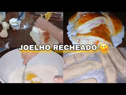 FIZ PELA PRIMEIRA VEZ A RECEITA JOELHO RECHEADO DE PRESUNTO E MUSSARELA 😋