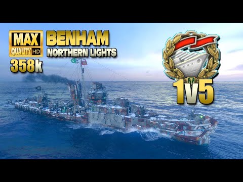 Destroyer Benham alone versus 5 battleships   World of Warships