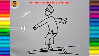 Indonesian viral boy drawing || Ryan arkan face drawing