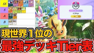 【ポケポケ】ランクマ現世界１位が「イーブガーデン」環境の最新Tier表を作ったので徹底解説します。