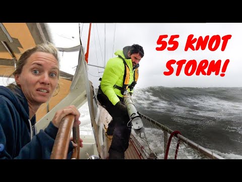 55 KNOT STORM + HUGE WAVES  😬💨⛵ Storm that Broke our Pole  - SV Delos Ep. 314