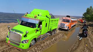 VOLQUETA Freightliner Se Queda Atascada En Un Rio Carretera Extrema American Truck Simulator