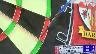 Leighton Bennett vs Beau Greaves last leg decider England open Darts youth final 2019