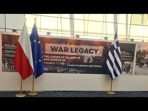 YouTube video thumbnail: Exhibition on Nazi Atrocities in EU Parliament as Greek and Polish Meps Demand Reparations