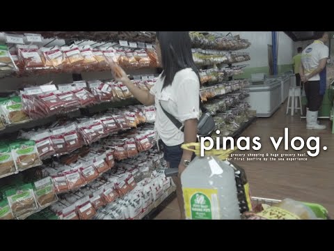 pinas vlog ⎯ grocery shopping & huge grocery haul, our first bonfire by the sea experience❤️